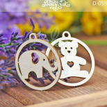 Набір чипбордів "Підвіски Ведмедик і слоник", 2 шт., Вензелик