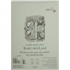 Альбом для ескізів AUTHENTIC Bristol, спіраль, 185 г/м2, 50 л., SMILTAINIS