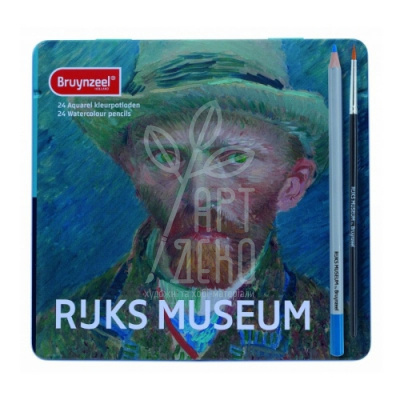 Набір олівців акварельних DUTCH MASTERS Van Gogh, Автопортрет, в металевій коробці, 24 шт, Bruynzeel