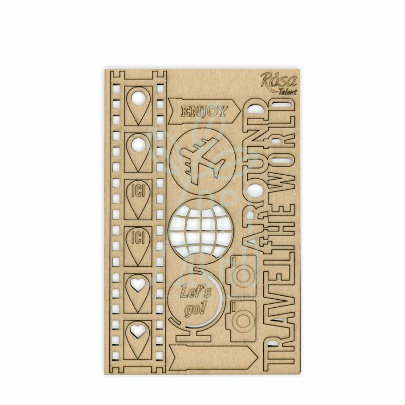 Набір чипбордів для скрапбукінгу "Make your journey 1",  картон, 12,8х20 см, ROSA Talent
