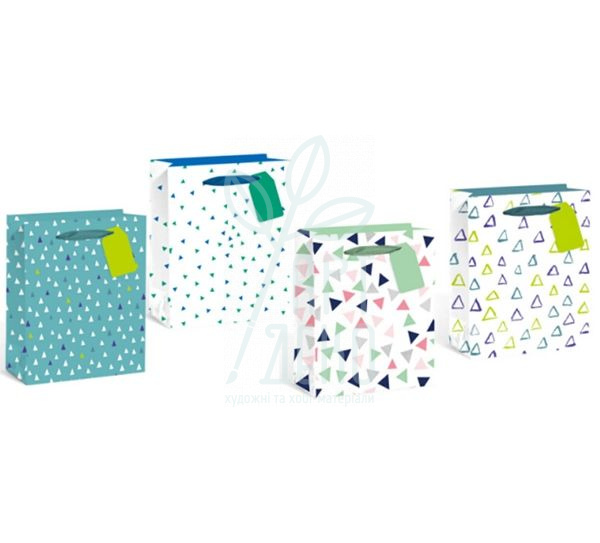 Пакет подарунковий, серія "Трикутники", 42х32х11,5 см, Україна