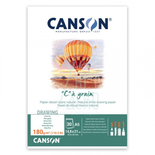 Склейка для ескізів та рисунку C a Grain, А4 (21х29,7 см), 180 г/м2, 30 л, Canson