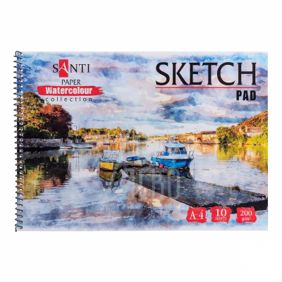 Альбом для акварелі Watercolour Collection "Travelling", спіраль, А4, 200 г/м2, 10 л, Santi