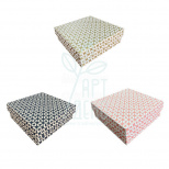 Коробка подарункова, гофрокартон "Серця в колі", 26х26х8,5 см, Україна