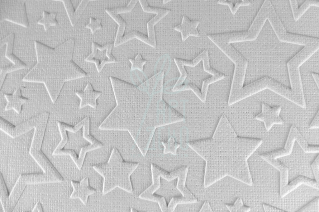 Папір текстурований, тиснений "Зірочки 2", білий, 11х15 см, Україна