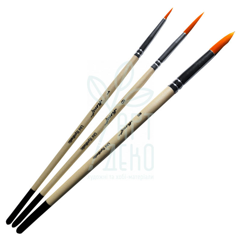 Набір пензлів Uni set2, Синтетика кругла (№1,6,8), к.р., 3 шт, Monet 