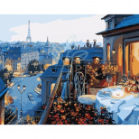 Набір для розпису за номерами Міський пейзаж "Вид на Париж" 40х50 см, Ідейка