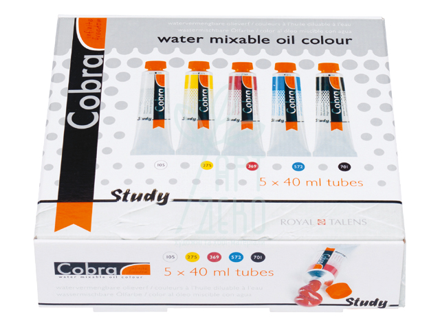 Набір олійних фарб водорозчинних Cobra, 5х40 мл, Royal Talens