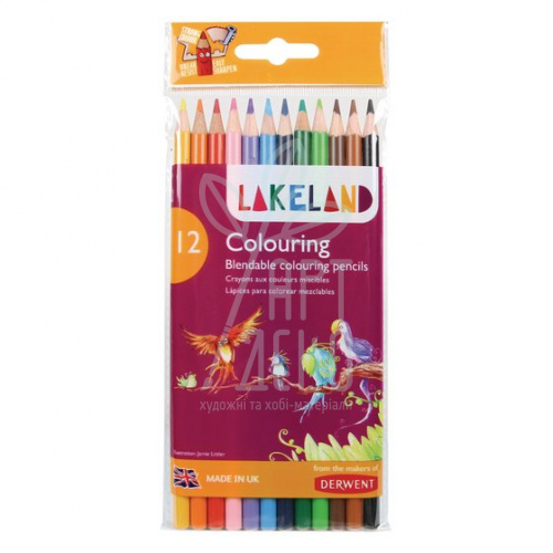 Набір олівців кольорових Lakeland Colouring Wallet, в блістері, 12 кол, DERWENT