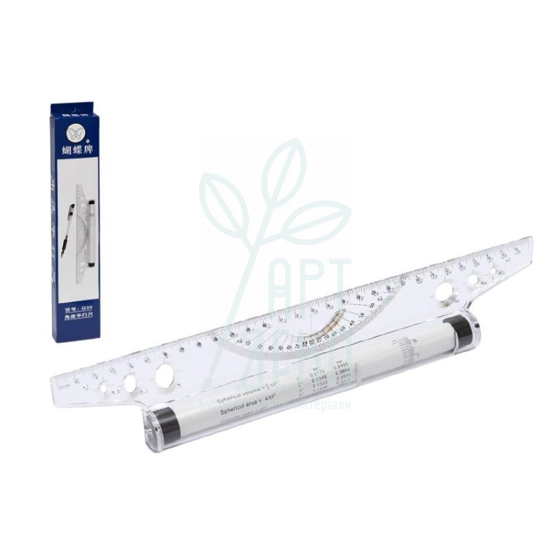 Рейсшина пластикова роликова, 30 см, Китай