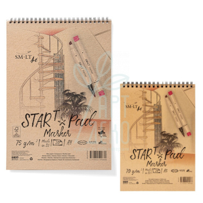 Альбом для маркерів STAR T, спіраль, 75 г/м2, 20 л., SMILTAINIS