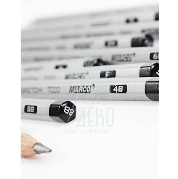 Набір олівців графітних Raffine, 2Н-8В, 12 шт, Marco