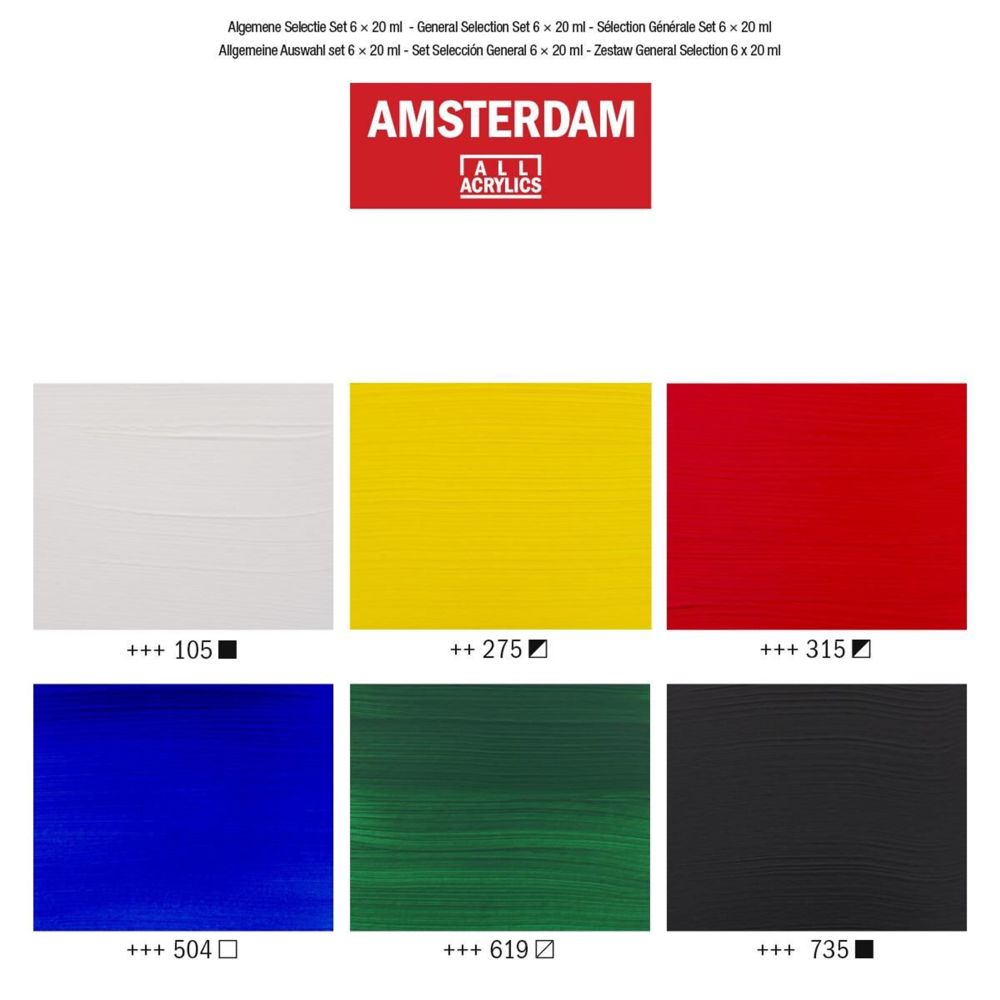 Набір акрилових фарб AMSTERDAM STANDARD, 6х20 мл, Royal Talens