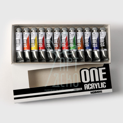 Набір акрилових фарб One Acrylic, в картонній коробці, 12х20 мл, Maimeri