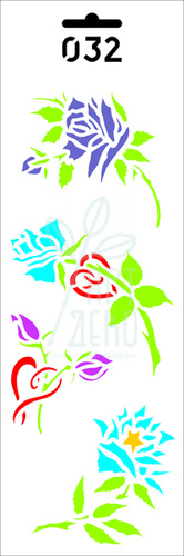 Трафарет універсальний №032, серія "Метелики та квіти", 11х33 см, ROSA Talent