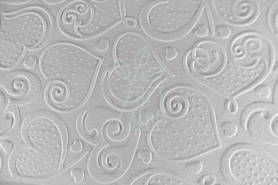 Папір текстурований тиснений "Серця 2", білий, 13х18 см, Україна