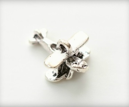 Підвіска металева "Літак", античне срібло, 10х20 мм, Scrapberry's
