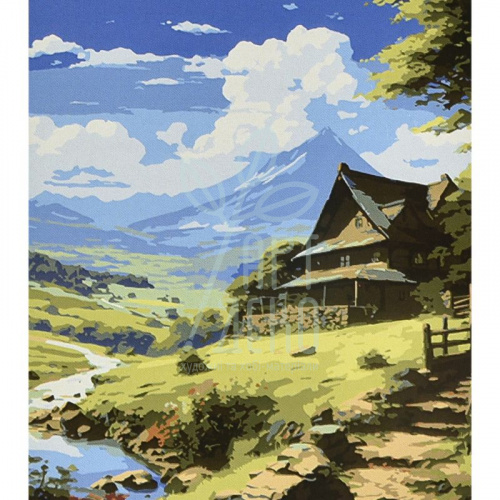 Набір для розпису за номерами "Ідилія серед гір", 40х50 см, Strateg