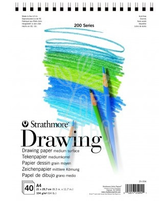 Альбом для рисунку 200 Series Drawing, спіраль, 104 г/м2, 40 л., Strathmore