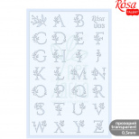 Трафарет багаторазовий універсальний, прозорий, №U03, серія "Алфавіти", 13х20, ROSA Talent