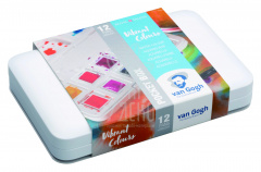 Набір акварельних фарб Van Gogh Pocket box Vibrant Colours, 12 кювет+пензлик, пластик, Royal Talen