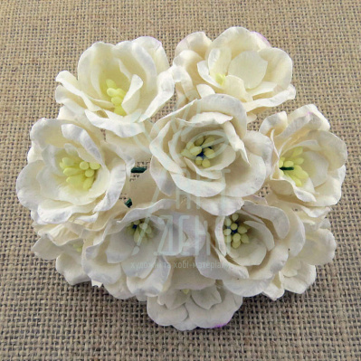 Квіти паперові Магнолія, біла, 3,5 см, 5 шт, Тайланд