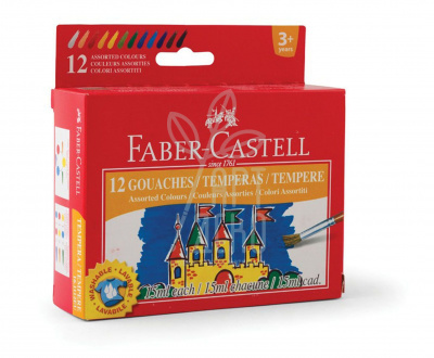 Набір гуашевих фарб, в стаканчиках, 12х15 мл, Faber-Castell