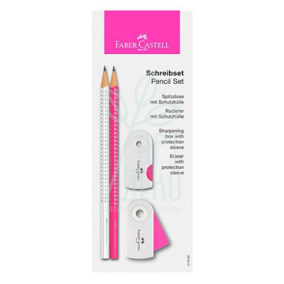 Набір олівців графітних GRIP Sparkle, рожевий/білий, 2 шт., Faber-Castell