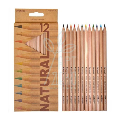 Набір олівців кольорових Natural-Cedarlite, 12 шт, Marco