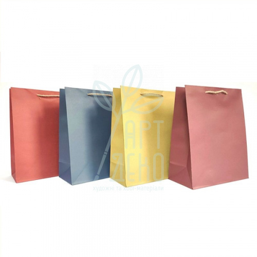 Пакет подарунковий з крафт-паперу "Одноколірний", 32х44х13 см, Україна