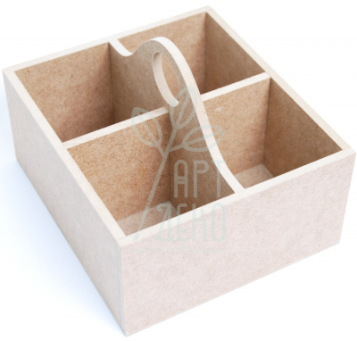 Скринька для чаю, 4 комірки, МДФ, 18 х16 х12,5 см, ROSA Talent