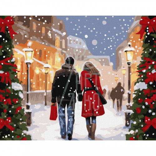 Набір для розпису за номерами "Різдвяна атмосфера", 40х50 см, Ідейка