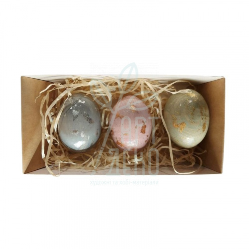 Яйце дерев'яне "Декупаж", з золотими цятками