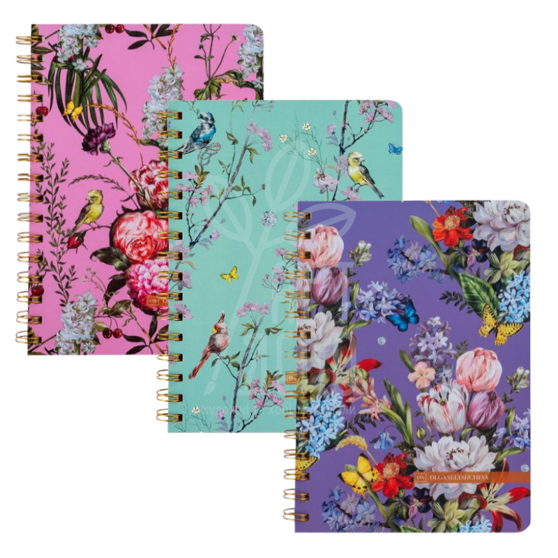 Блокнот Olga Selyshcheva, спіраль, А5 (14,8х21 см), клітинка, 80 л., Axent