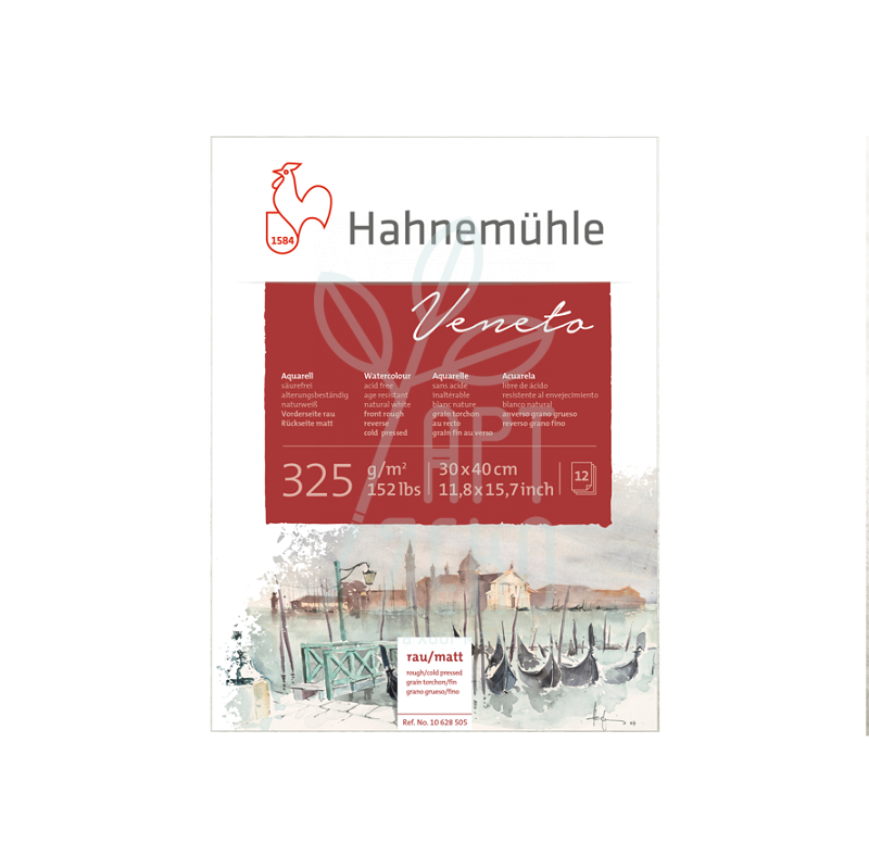 Склейка для акварелі Veneto Rough Cold Press, 24х32 см, 325 г/м2, 12 л., Hahnemuhle