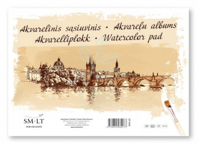 Склейка для акварелі School Gold А3 (29,7х42 см), 200 г/м2, 10 л., SMILTAINIS