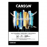 Склейка для змішаних технік Graduate Mix Media Black, 240 г/м2, 20 л., Canson