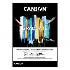 Склейка для змішаних технік Graduate Mix Media Black, 240 г/м2, 20 л., Canson Склейка для змішаних технік Graduate Mix Media Black, 240 г/м2, 20 л., Canson