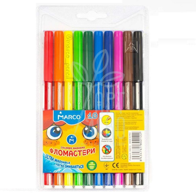 Набір фломастерів Super Washable, 10 шт, Marco
