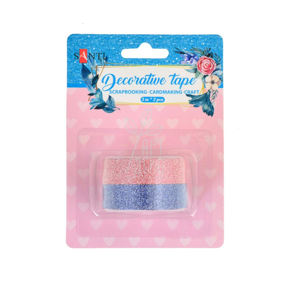 Набір стрічок паперових самоклеючих "Pink and Navy", 3 м х 2 шт., Santi