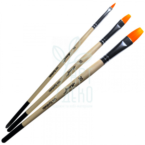 Набір пензлів Uni set3, Синтетика плоска (№2,10,20), к.р., 3 шт, Monet