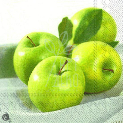 Серветка для декупажу "Зелені яблука", 33х33 см, Німеччина