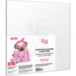 Полотно на картоні з контуром "Песик в сумочці", 20х20, бавовна, акрил, ROSA START