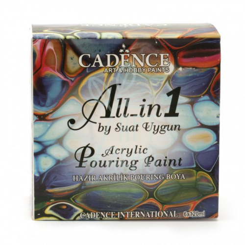 Набір акрилових фарб Pouring effect medium, 6 шт, Cadence