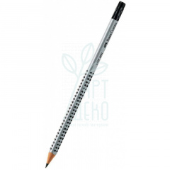 Олівець графітний GRIP 2001, тригранний, срібний, з гумкою, Faber-Castell Олівець графітний GRIP 2001, тригранний, срібний, з гумкою, Faber-Castell