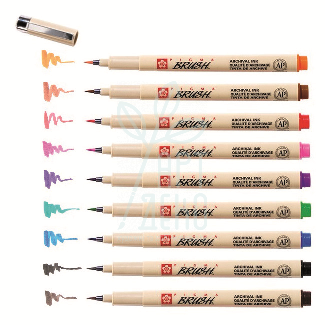 Набір маркерів-пензлів Pigma Brush, 9 шт, Sakura