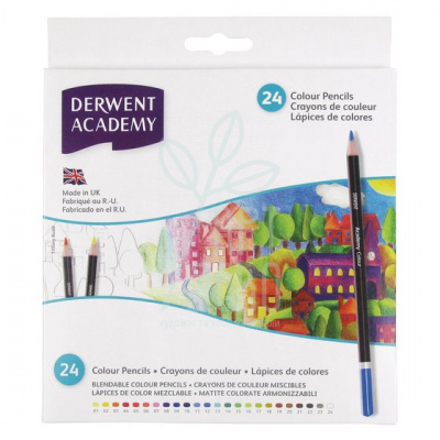 Набір олівців кольорових Academy, 24 шт, DERWENT
