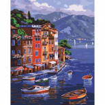 Набір для розпису за номерами Міський пейзаж "На світанку" 40х50 см, з подарунковою коробкою, Ідейка