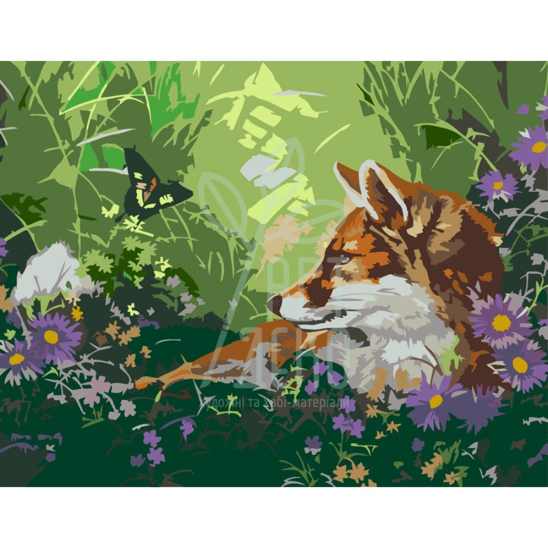 Набір для розпису за номерами "Лисиця і метелик", 35х45 см, ROSA START