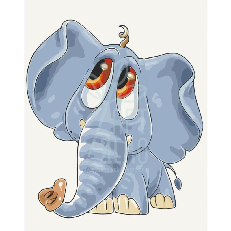 Набір для розпису за номерами "Слоненя", 40х50 см, ArtCraft